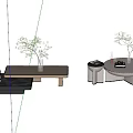 Coffee table combination SU model 3d model