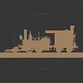 Modern Toy Pixel Train 3d model