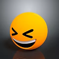 Bright Yellow 3D Emoji Smiling Face With Winking Eyes And Open Mouth On Dark Background