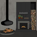 Modern Fireplace 3d model