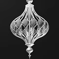 Elegant Intricate Curved Metal Chandelier With Crystal Glass Bulbs And Warm Illuminated Light
