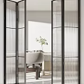 Modern Glass Sliding Doors With Gold And Black Frames For Home Interior Design