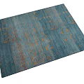 Elegant Square Rug With Blue Background And Orange Rustic Pattern Design 3d model