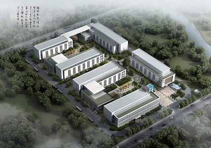 Modern Industrial Park Industrial Park Headquarters 3d model