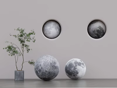 Modern floor lamp Moon chandelier Moon lamp Planet lamp Creative lamp Simple lamp Decorative lamp 3d model