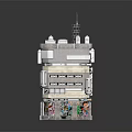 Detailed Multi Storey Building Model With Commercial Shopfronts Window Details And Top Floor Decorations