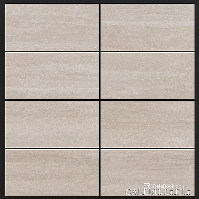 Light Beige Tile Components With Smooth Surface For Wall And Floor Decoration 3d model