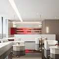 The modern reception room is a total of Zhonghai Weihai Gold Line Ding Sales Center. 3d model