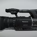 Professional Black Panasonic Camcorder With Large Lens And Control Buttons Interface Ports