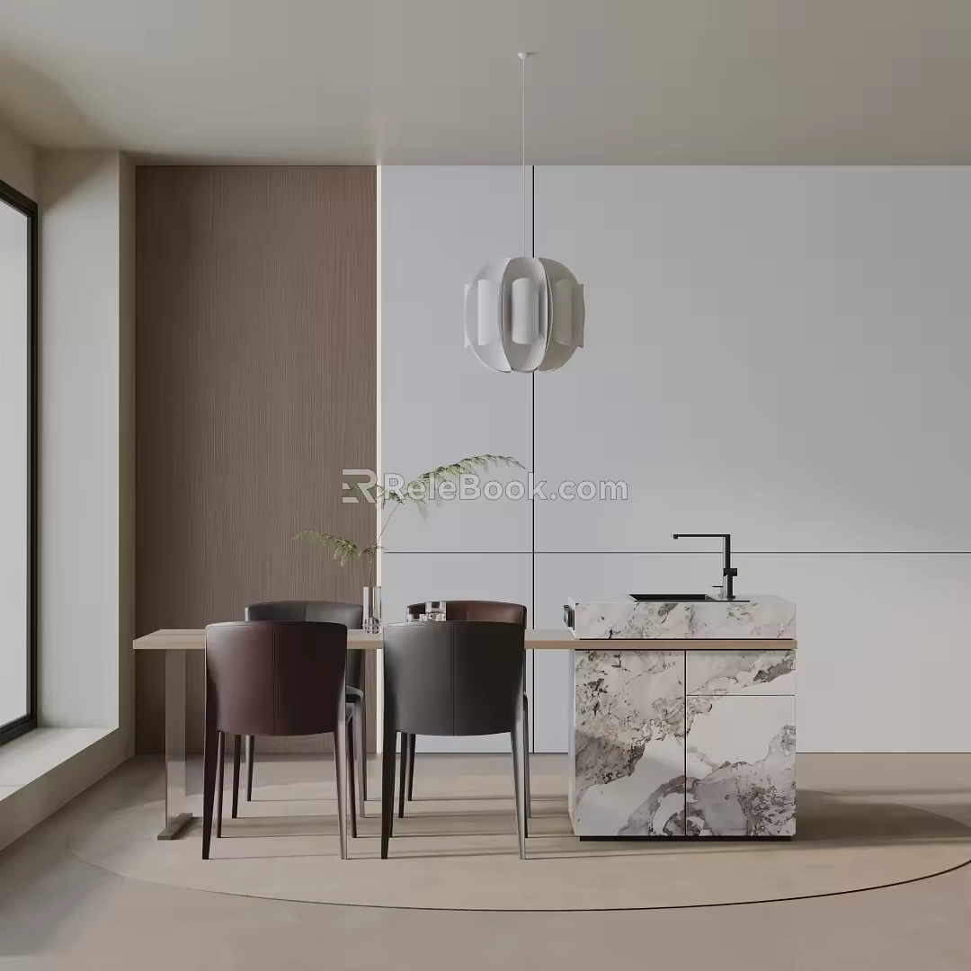 Modern dining table 3d model