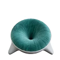 Modern Unique Single Sofa With Padded Round Design in Gray Red Green Colors