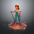 Worker European worker mechanic builder repairman miner digger modern figure 3d model