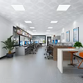 Modern Monitoring Room Interior With Multiple Monitors Workstations Office Chairs And Plants