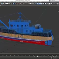 Rusty Ship Featuring Black Yellow Red Hull Deck Crane And Superstructure