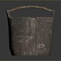 Decorative Ornament Set Wooden Bucket With Woven Handle For Rustic Home Decor