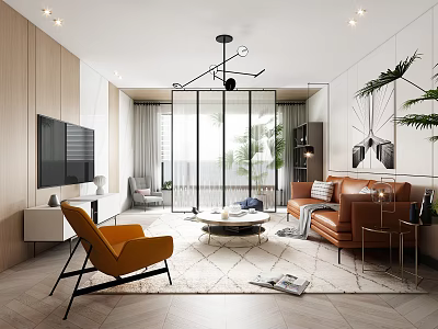 modern living room 3d model