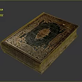 Antique Book Cover With Intricate Ornate Patterns And Golden Design