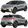 Renault SUV Silver Exterior Design Front And Rear Views