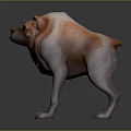 3D Character Bulldog Dog With Orange And White Fur In Standing Pose