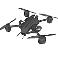 Black Drone With Four Rotors And Sleek Aerodynamic Design