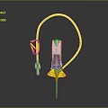 Modern Chandelier With Curved Silver Frame And Yellow Decorative Accents For Interior
