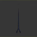 Fantasy Character Weapon With Blue Dragon Head And Intricate Ornate Details