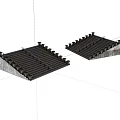 Two Metal Grilles With Parallel Bars For Industrial Ventilation Use 3d model