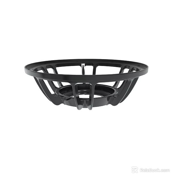 Black Circular Metal Support Stand With Sturdy Base For Multipurpose Use 3d model 