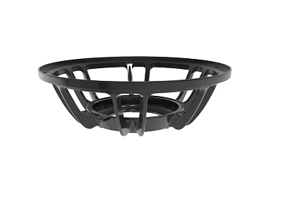 Black Circular Metal Support Stand With Sturdy Base For Multipurpose Use 3d model