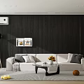 Modern Living Dining Room Interior Design With White Sofa Dining Table Sunflowers And TV