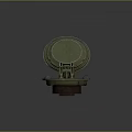 Detailed Weapon Circular Mine 3D Model Showing Open Lid And Inner Mechanical Structure 3d model
