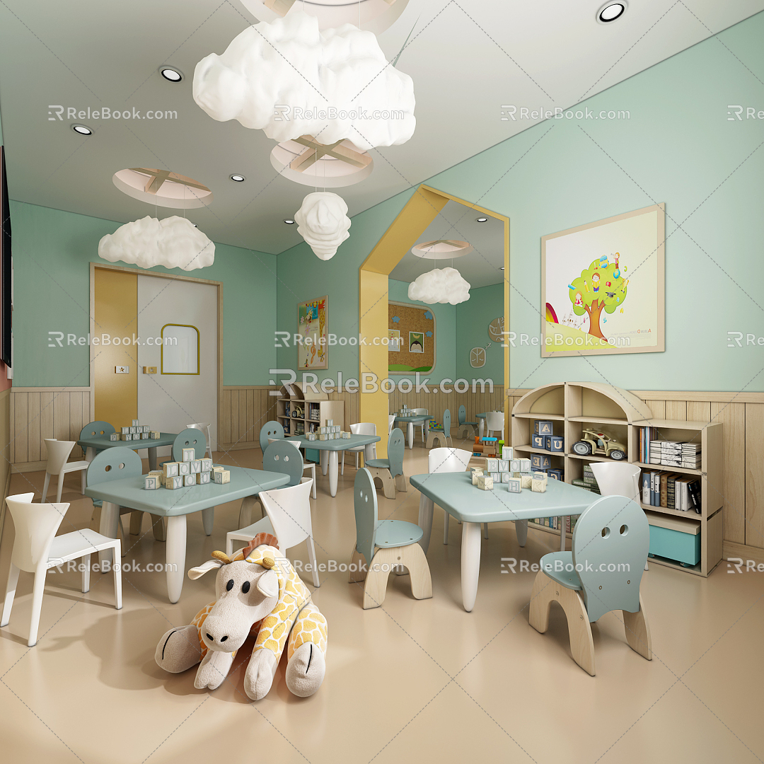 Modern Kindergarten Kindergarten Classroom 3d model