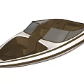 Modern White Yacht With Brown Interior Seats And Open Cockpit Design