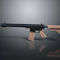 Tactical Rifle With Black Body Brown Grip And Stock Modern Design