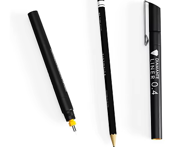 Black Liner 04 Pen Pencil With Fine Tip And Sleek Design Writing Tools Collection 3d model