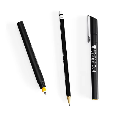 Black Liner 04 Pen Pencil With Fine Tip And Sleek Design Writing Tools Collection 3d model