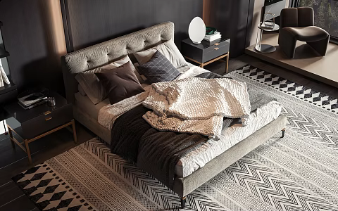 Style Commodity Bed 3d model