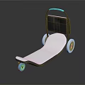 Modern Design Scooter With Blue Handle White Deck Black Frame And Wheels 3d model