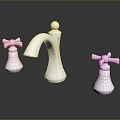 Polished Chrome Bathroom Faucet With Two Cross Handles And Modern Design