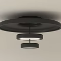 Modern Minimalist Black Round Multi layer Ceiling Light With White Lighting Design