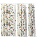 Colorful Cartoon Pattern Curtains With Little Houses Ice Cream For Kids Room Decor