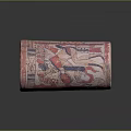 Cylindrical Stone Sculpture Carving With Colorful Decorative Patterns And Figures