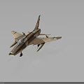 Vintage Military Fighter Aircraft With Camouflage Paint And Sharp Nose Structure