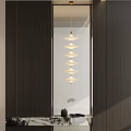 Italian Style Black Gold Log Light Luxury Zen Style Chinese Style Entrance Partition Hallway 3d model