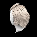 Game and Movie Character White Head With Blonde Short Messy Hairstyle On Black Background