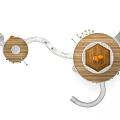 Wooden Animal Themed Playground Equipment With Slides Swings And Climbing Nets