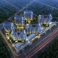 Aerial View Planning of Modern Residential Complex With High Rise Buildings Greenery And Roads
