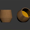 Orange Ceramic Household Containers With White Interior And Orange Exterior Design
