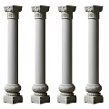 Four Classical Stone Column Capitals With Intricate Decorative Architectural Details