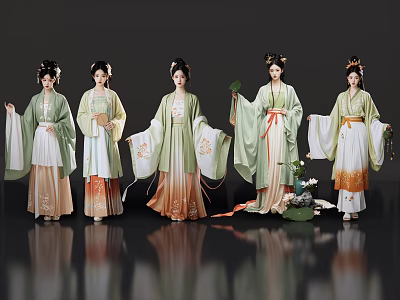 2D costume characters costume beauty classical beauty antique beauty woman 3d model